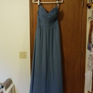Slate Blue long bridesmaid/prom dress